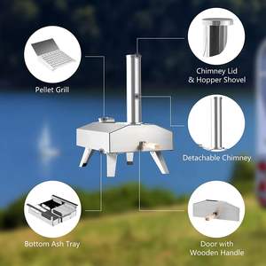 13 pollici portatile da tavolo in acciaio inox forno per Pizza da campeggio all'aperto a legna griglia per Pizza fatta con acciaio inossidabile - Product Image 3