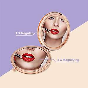 Gül altın büyüteç kompakt ayna katlanır Mini cep çift taraflı seyahat makyaj aynası çanta cep ve seyahat için mükemmel - Product Image 5