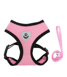 بيع بالجملة جديد عصري بوليستر صلب صدر كلب ظهر سترة حبل جر مستلزمات الحيوانات الأليفة زر إغلاق جيد التهوية للحيوانات الأليفة - Product Image 5