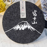 Sous-verres en feutre pour verres à whisky de style japonais, personnalisables, motif Mont Fuji, support absorbant pour boissons, classique, pas cher, marque Love Loyalty