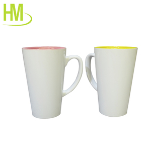Vaso de porcelana de 11OZ con mango de color <span class=keywords><strong>en</strong></span> el borde, Taza de cerámica <span class=keywords><strong>en</strong></span> blanco de tamaño personalizado para sublimación para regalos de regreso a la escuela - Product Image 6