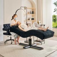 Table de massage professionnelle hydraulique réglable en acier inoxydable - Table pliable pour salon, spa, salon de beauté, extensions de cils