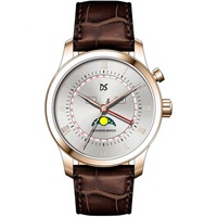 Montre de luxe à quartz avec logo personnalisé pour hommes, marque japonaise avec phase de lune, vente en gros,