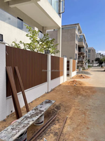 Panneaux de clôture en aluminium thermolaqué DF résistants aux UV pour jardin, bricolage, intimité garantie, avec poteaux et écrans à lattes extérieurs pour maisons