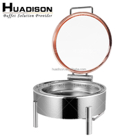 Ensemble de buffet de plat de chafer de luxe de restaurant d'hôtel de Huadison plat de chafing rond d'acier inoxydable