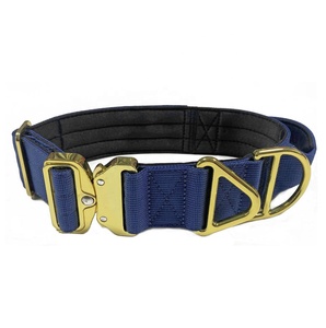 Collares de perro mascota acolchados de nailon con hebilla de metal dorado de excelente calidad - Product Image 2