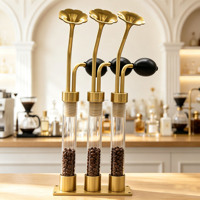 50ml Single Clear Glass Aroma Bottle Brass Aroma Instrument Essential Oil Perfume Aroma Coffee Beans Smell Test Perfume Bottle