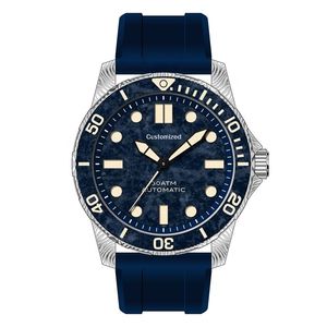 Custom Miyota 9015 <b>Watches</b> C3 Super Luminous 300M Water Resistant Damascus Steel Case Automatic Men's <b>Watch</b> with Rubber Strap - Product Image 5