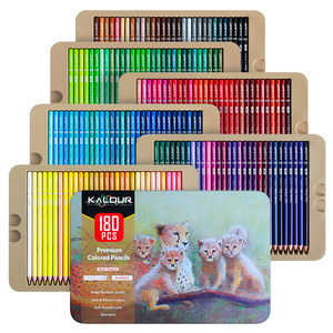 KALOUR Juego de <span class=keywords><strong>180</strong></span> Lápices de Colores Profesionales en Caja de Metal para Dibujar y Bosquejar con <span class=keywords><strong>180</strong></span> Colores Vivos como Materiales de Arte - Product Image 1