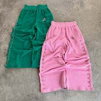 Pantalons sur mesure pour hommes grande taille, pantalons en coton lourd, pantalons à jambes larges, pantalons de survêtement baggy avec strass pour hommes