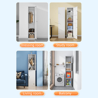 Armoire de rangement modulaire moderne, 5 niveaux, en métal, verrouillable, pour école, gymnase, balcon, salon, rangement d'objets personnels