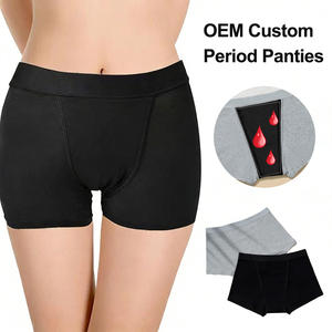 Culottes Boyshort OEM en Gros de Haute Qualité, Anti-Fuites, 4 Couches de Coton Absorbant, <span class=keywords><strong>Sous</strong></span>-vêtements Menstruels pour Femmes - Product Image 1