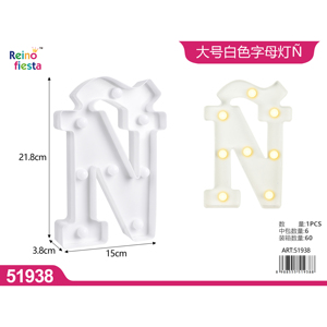 Grande luce a LED bianca N lettera alfabeto per la decorazione della casa e l'illuminazione del partito - Product Image 1