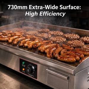 Professional Dual Zone Electric <b>Griddle</b> <b>Flat</b> <b>Top</b> with Independent Temperature Control 4400W Stainless Steel <b>Griddle</b> Station - Product Image 5
