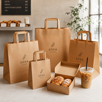 Bolsa de Papel Kraft para Alimentos, Resistente, con Asa Plegable Externa, Versátil, Clásica, para Eventos de Picnic al Aire Libre y Servicio de Catering