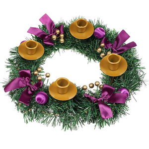 Corona Navideña LANJO con Portavelas, Corona Artificial de Adviento, Centro de Mesa Festivo, Ideal para Reuniones y Eventos Navideños - Product Image 2