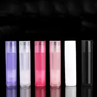 Runder Lippenstift behälter aus Kunststoff Leer Klar Transparent Schwarz Weiß 5g 5ml Lippen balsam aus Kunststoff für Kosmetika