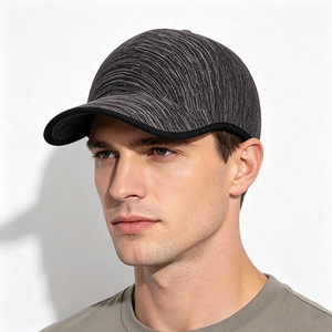 Gorra de béisbol unisex sin costuras, 100% poliéster, tela melange heather, gorra deportiva con correa trasera ajustable, transpirable, para correr, con letras. - Product Image 1
