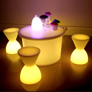 Colorecדקו פנים עגול חיצוני עגול הוביל שולחן סיום רב תאורה צבע מרובים השתנה שולחן בר עמיד למים סלון הוביל שולחן - Product Image 3