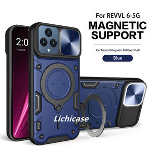 Lichicase support Portable souple dur hybride 2 en 1 étui pour t-mobile Revvl 6 5G fenêtre de poussée couverture arrière antichute - Product Image 2