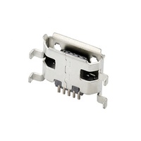 마이크로 USB 타입 B 5 핀 암 커넥터 4 족 싱크 플레이트 수평 SMT 장착 컬링 에지 USB 커넥터