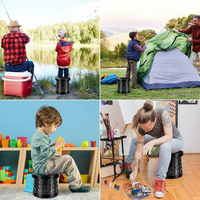 Siège de camping télescopique pliable et réglable amélioré Tabouret pliant rétractable portable Chaise de camping réglable