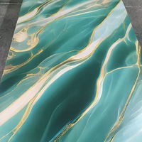 Panneaux muraux en PVC 3D effet marbre, résistants au feu, imperméables, haute brillance, protection UV, installation facile, taille personnalisée, 3 mm, cuisine, salle de bain