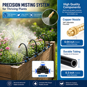 Système d'arrosage automatique pour petits jardins, nouveau kit d'irrigation goutte à goutte, connecteurs rapides 360. Buses d'atomisation flexibles 30/40 - Product Image 4