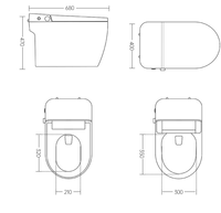 Toilettes intelligentes modernes avec bidet intégré, hygiène féminine, siège souple, chasse d'eau par siphon, antibactériennes, à poser au sol