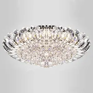 Groothandel Luxe Shiny Crystal Plafondlamp Fancy Crystal Plafond Mount Lamp ETL60146