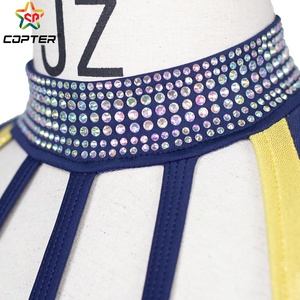 EE. UU. Azul marino High School Rhinestones LOGO Cheerleading Uniforms Adulto <span class=keywords><strong>Invierno</strong></span> Cheerleader Costume - Product Image 3