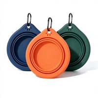 Bol pliable en silicone grande capacité pour animaux de compagnie, gamelle pliable pour chien et chat avec mousqueton pour les voyages en extérieur