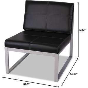 Silla cubo sin brazos Alera ALE serie Ispara, 26-3/8 x 31-1/8 x 30, material metálico negro/plateado - Product Image 4