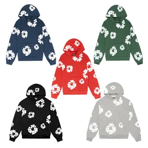  420gsm Zwaargewicht Denim Puff Print Hoodies Heren Sweatshirt Oversized Hoodie Set Trainingspakken Unisex Kleding Streetwear Mode