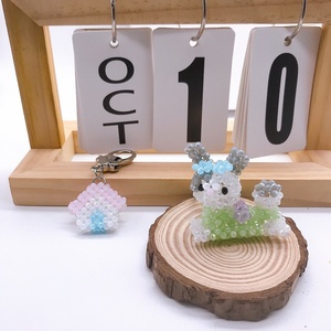 Dainty Handmade Women Handbag Charm Clothing Accessories Girls <b>Purse</b> Bag Decoration Faceted Glass Beads <b>Cute</b> Tiny House Keychain - Product Image 2