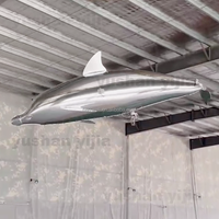 Vente chaude Dauphins Volants Géants Animaux Marins Gonflables Décorations De Fête D'été Durable PVC Oxford Événements En Plein Air Numériques