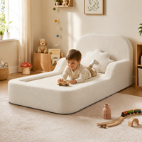 Lit en mousse pour enfants avec mousse haute résilience, housse lavable, barrières de sécurité souples et design au sol à profil bas pour tout-petits