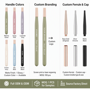 Pinceau à ongles ovale avec manche en bois, poils en nylon extra fins, fournitures professionnelles haut de gamme pour la manucure en salon, peinture au gel - Product Image 6