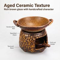 Chauffe-cire en céramique et diffuseur d'huiles essentielles, style minimaliste japonais, chauffe-théière pour la maison