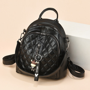 Travel <b>Backpack</b> Dual-Purpose <b>Large</b> Capacity Women's Waterproof PU Zipper Arcuate Shoulder Strap <b>School</b> Mother Softback - Product Image 1