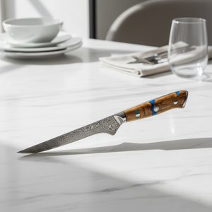 มีดแล่เนื้อแบบมืออาชีพ หรูหรา ทันสมัย ใบมีดดามัสกัส VG10 ความแข็ง 60 HRC ผิวขัดเงา ทนทาน คมมาก - Product Image 1