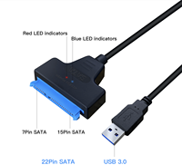 Cable convertidor de adaptador de disco duro USB 3,0 a SATA 3,0 III de alta velocidad para disco duro HDD/SSD de 2,5 pulgadas