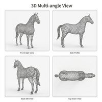 Sculpture de cheval moderne ajourée en acier inoxydable, statue animale en métal soudé à la tige creuse pour extérieur public