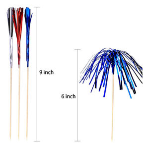 Adornos para Cupcakes de 9 Pulgadas, con Lentejuelas Brillantes, Diseño de Fuegos Artificiales, Palillos Decorativos para Cupcakes, para Navidad, Baby Shower, Fiestas de <span class=keywords><strong>Cumpleaños</strong></span> - Product Image 4