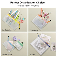 Carpeta organizadora transparente de malla PP B5 B4 A3 A4 A5 A6, estuche de plástico con cremallera para documentos, bolsas para archivadores de caja