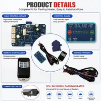 Kit de carte de commande pour chauffage de stationnement 12V 24V avec télécommande et faisceau de câblage, remplacement de la carte mère pour chauffage diesel à air