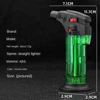 FD888 Pistolet à Cigare de Bureau Moderne avec Corps Transparent en Plastique, Fonction de Verrouillage de la Flamme, Prévention du Vent et Fonction d'Allumage