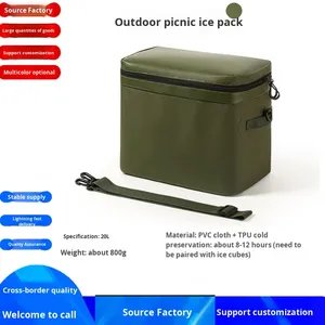 Bolsa Refrigerante de Verano <span class=keywords><strong>para</strong></span> Exteriores, Color Sólido, Gran Capacidad, Aislada, Plegable, Impermeable, Portátil, de Vinilo, Refrigerada - Product Image 4