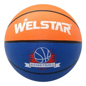 Welstar 공장 가격 고무 농구 공 8 패널 농구 2 색 크기 7 고무 농구 공