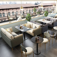 Meubles d'hôtellerie commerciaux en pierre frittée en gros, table et chaises de salle à manger personnalisées pour restaurant